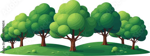 Green forest canopy vector simple 3d smooth isolated on white background