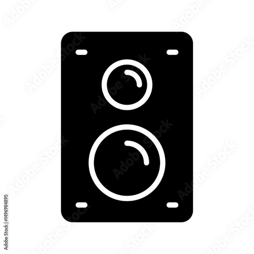 Speaker With Glyph Icon Illustration