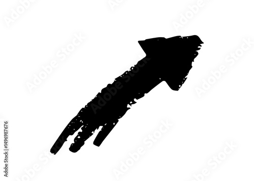 勢いのある手描き風やじるし＿シンプル黒白アイコン