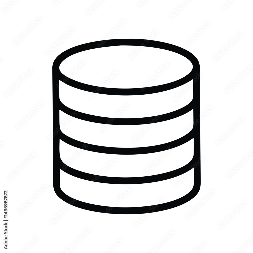 Database Server Line Art Icon for Tech and Hosting UI Database Server Line Art Icon for Tech and Hosting UI
