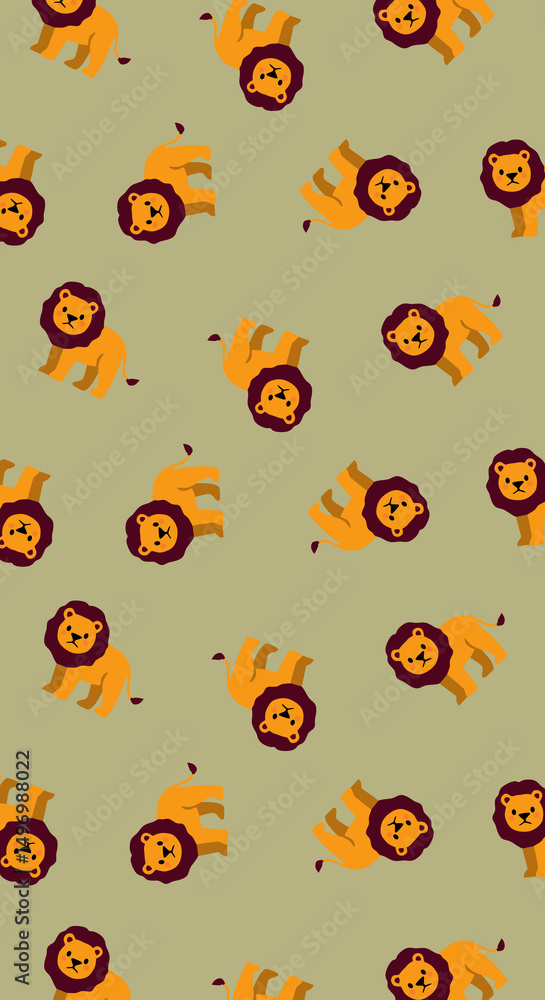 Fototapeta premium male lion seamless pattern