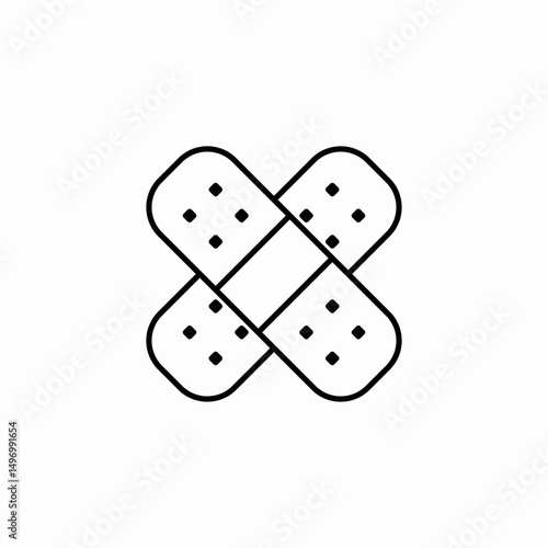 adhesive bandages first icon sign vector