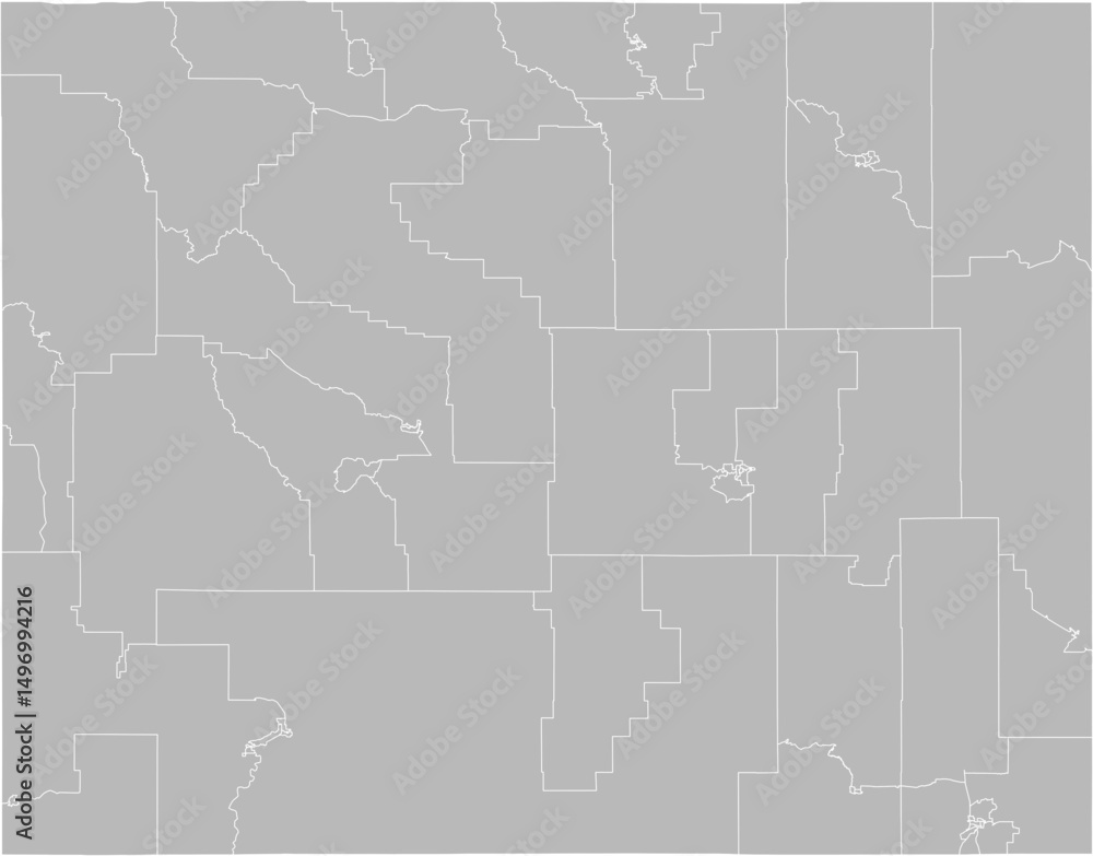 Fototapeta premium Wyoming state house districts vector map (Web Mercator projection, PPT-compatible & fully editable)