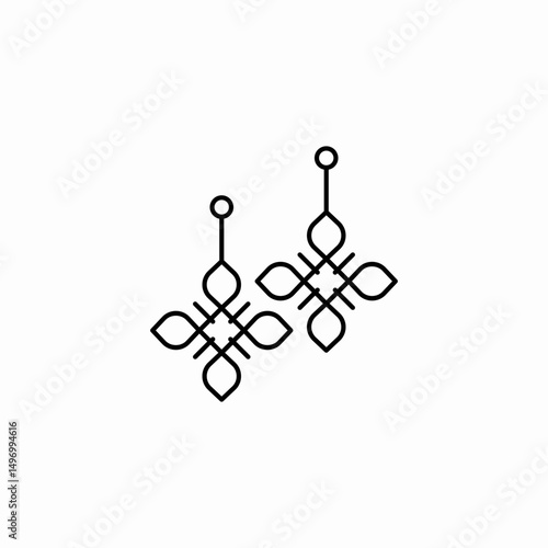 earrings jewelry fashion icon sign vector