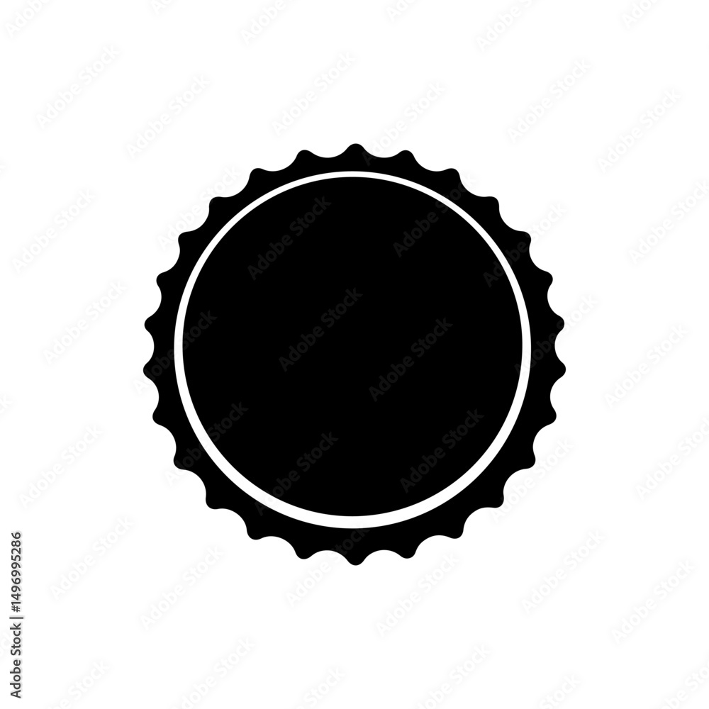 Beer cap silhouette icon vector flat design.