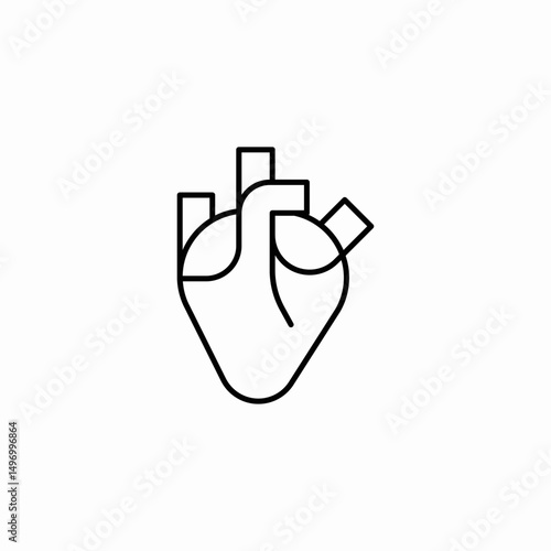 heart cardiology organ icon sign vector