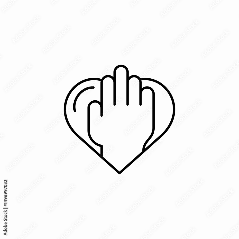 heart hand love icon sign vector heart hand love icon sign vector