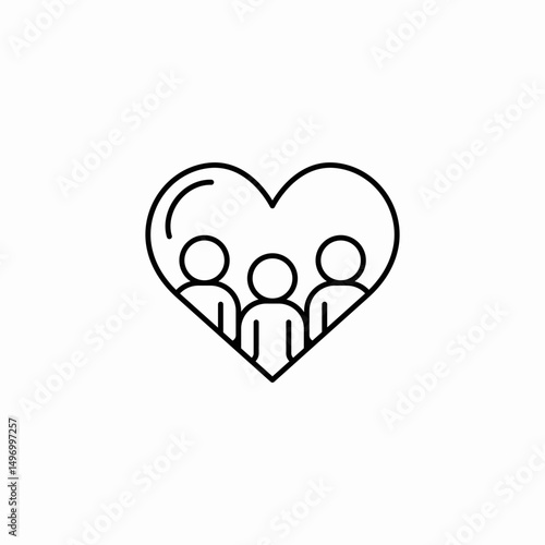 hearts group support icon sign vector