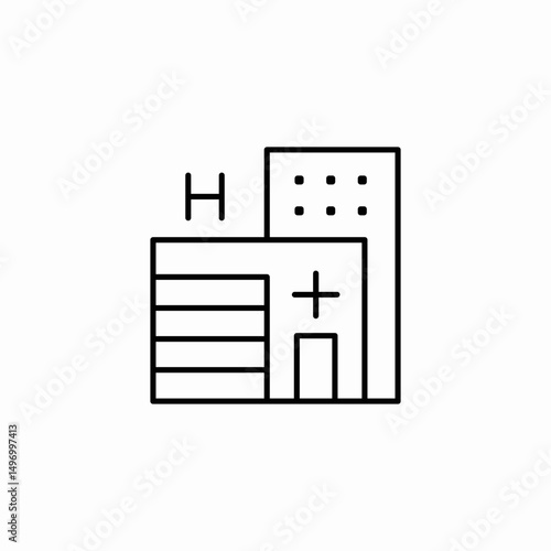hospital building clinic icon sign vector