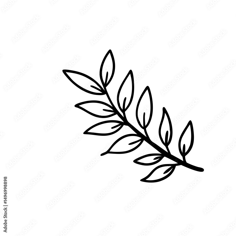 Fototapeta premium hand drawn sketch botanical branch Outline Icon