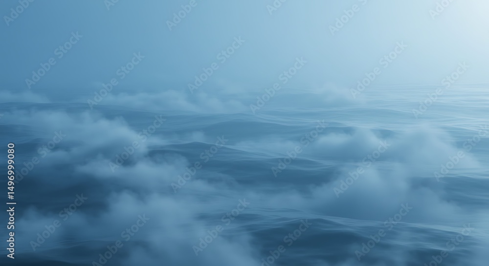 Fototapeta premium An atmospheric, foggy ocean scene 