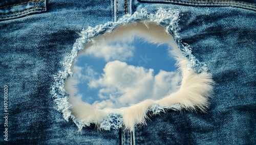 Blue Jeans Hole Sky View.