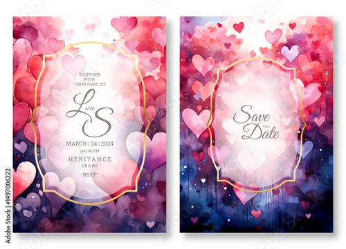 Wedding invitation template, business brochure template, heart design flyer design, universal background, versatile vector background, creative brochure template, party invitation template
