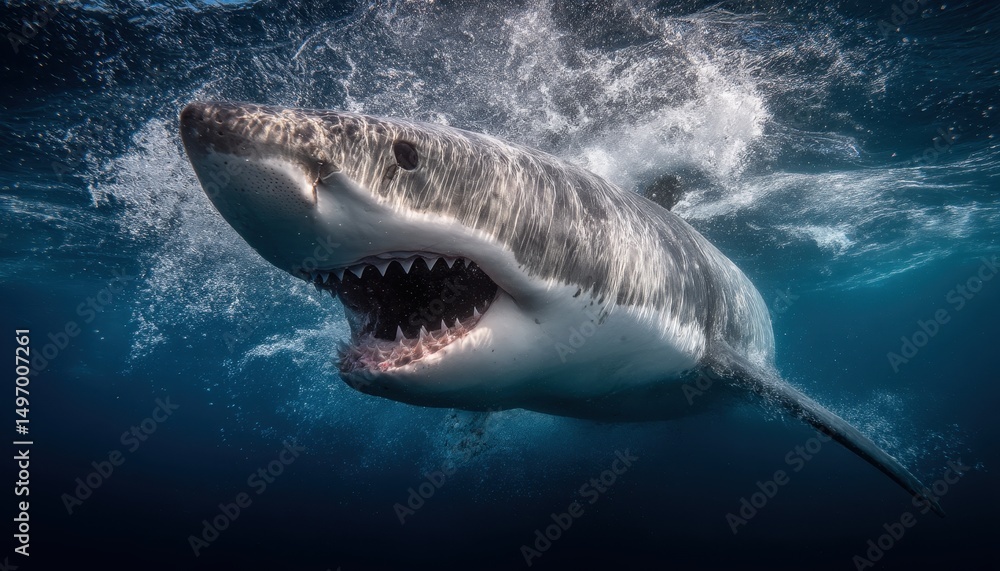 Fototapeta premium Großer Weißer Hai im Ozean