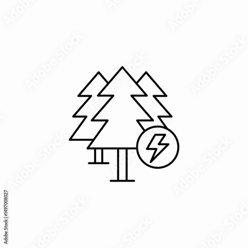 electric tree icon sign vector