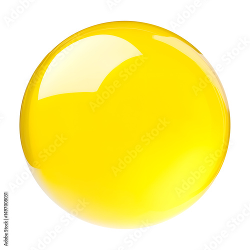 Yellow bubble gum isolated on a transparent background