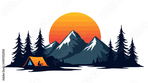 "Golden Hour Escape: Camping in the Wild"
"Sunset Over the Peaks: A Tent Among Pines"
"Wilderness Retreat: Mountain Camping Adventure