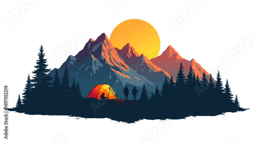 "Golden Hour Escape: Camping in the Wild"
"Sunset Over the Peaks: A Tent Among Pines"
"Wilderness Retreat: Mountain Camping Adventure