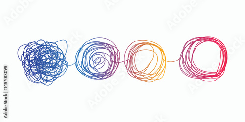 Transform logo, change icon, evolution; business development. Vector illustration