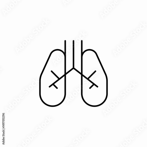 lungs respiratory system icon sign vector