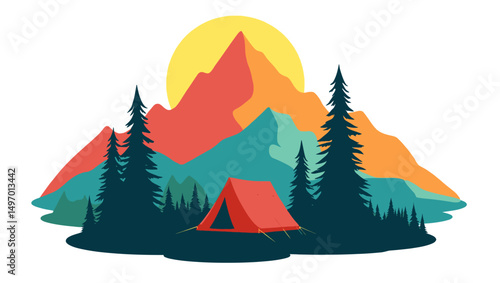 "Golden Hour Escape: Camping in the Wild"
"Sunset Over the Peaks: A Tent Among Pines"
"Wilderness Retreat: Mountain Camping Adventure