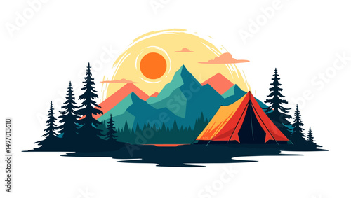 "Golden Hour Escape: Camping in the Wild"
"Sunset Over the Peaks: A Tent Among Pines"
"Wilderness Retreat: Mountain Camping Adventure