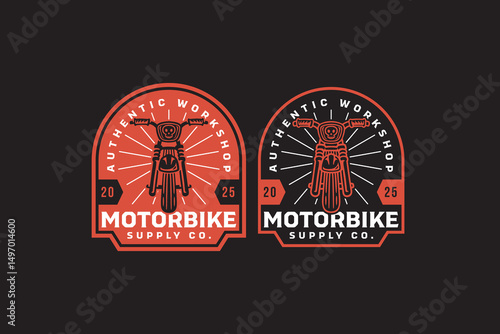 motocross racing front view retro badge logo vector design set for garage, workshop, racing. off road cross motorcycle vintage emblem logo graphic collections. supermoto illustration element designs