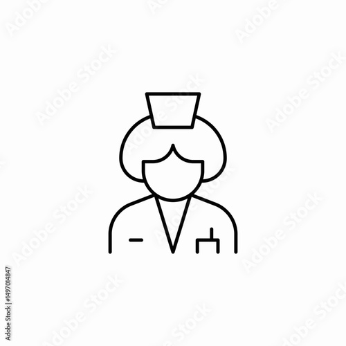 nurse medical staff icon sign vector