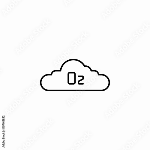 o2 oxygen air icon sign vector