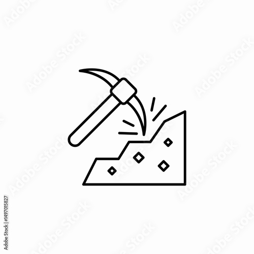 pickaxe mining earth icon sign vector