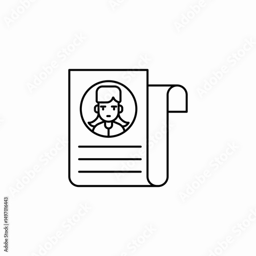profile document icon sign vector