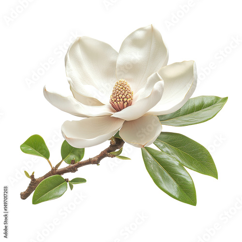 Southern Magnolia isolated on transparent background