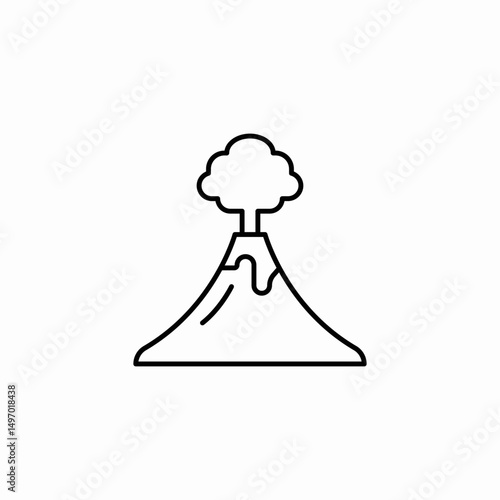 volcano eruption lava icon sign vector