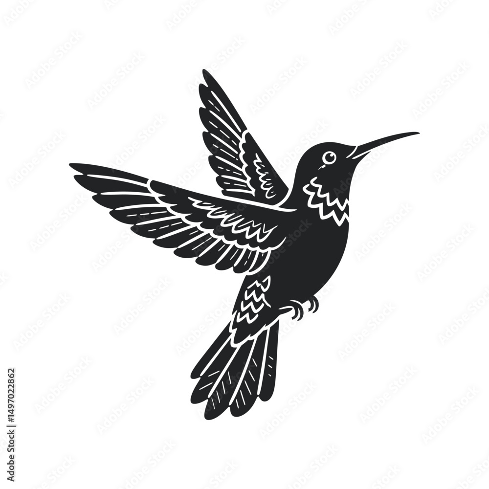 Obraz premium A curated set of minimalist hummingbird vector illustrations featuring sleek lines, simple shapes, and elegant designs ideal for modern projects.