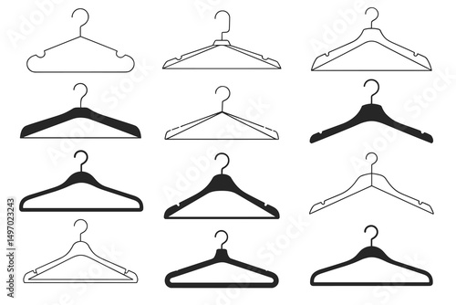 closet hanger vector. clothes hangers. hanger vector. clothing hanger icon.