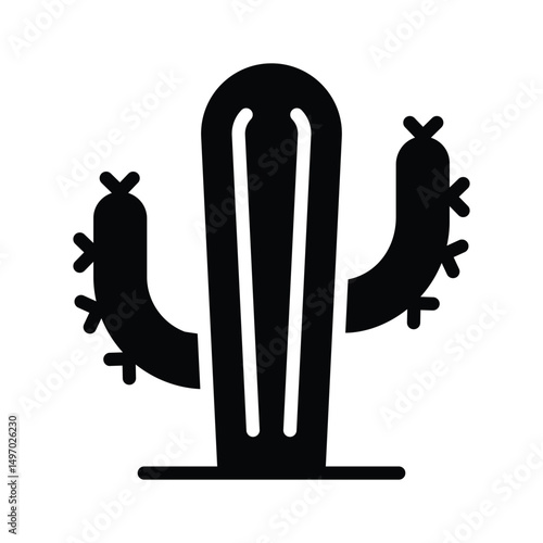 A trendy glyph icon of cactus growing, easy to edit