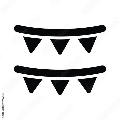 A customizable glyph icon of hanging paper garlands
