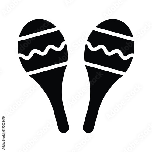 A customizable glyph icon of maracas for celebration
