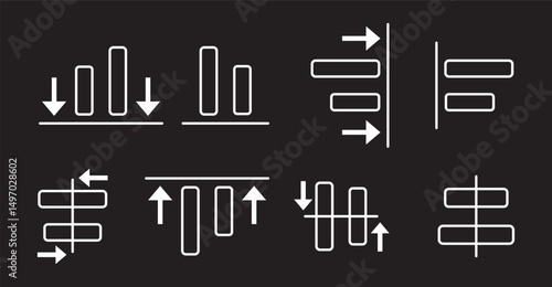 Alignment icon. design align icon set. Vector illustration. Editable Stroke. Line, Solid, Flat Line, Suitable for Web Page, Mobile App, right alignment