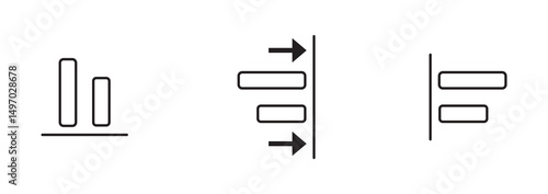 Alignment icon. design align icon set. Vector illustration. Editable Stroke. Line, Solid, Flat Line, Suitable for Web Page, Mobile App, right alignment