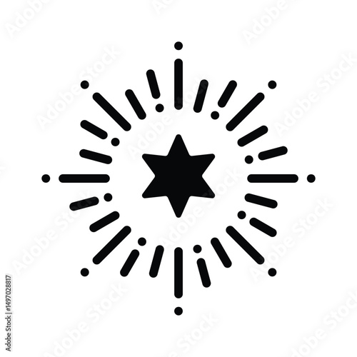 Trendy glyph icon showing celebration fireworks