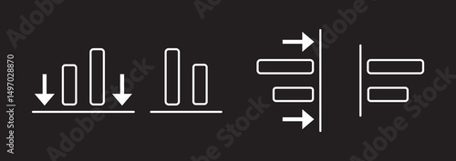 Alignment icon. design align icon set. Vector illustration. Editable Stroke. Line, Solid, Flat Line, Suitable for Web Page, Mobile App, right alignment