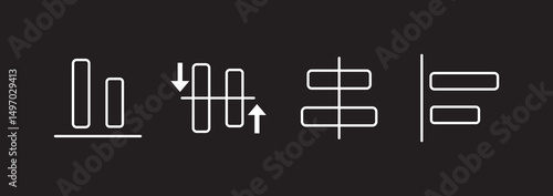 Alignment icon. design align icon set. Vector illustration. Editable Stroke. Line, Solid, Flat Line, Suitable for Web Page, Mobile App, right alignment
