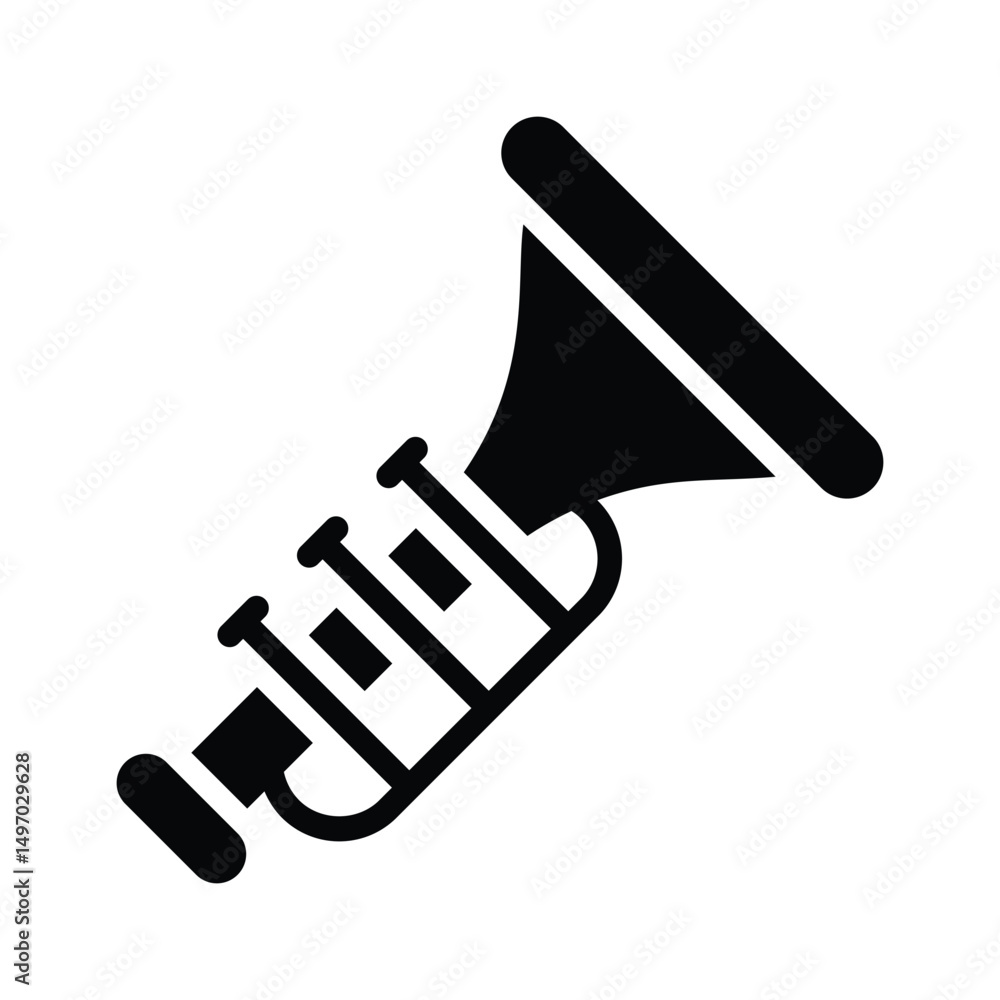 A customizable glyph icon of carnival trumpet A customizable glyph icon of carnival trumpet