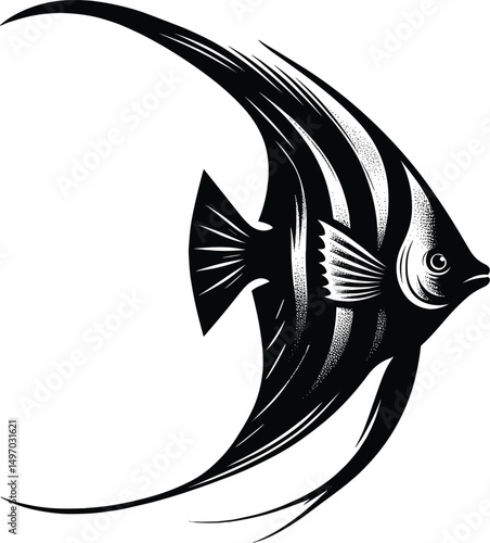 Angelfish Vector Silhouette Illustration

