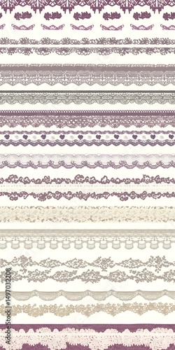 Collection of various lace borders.