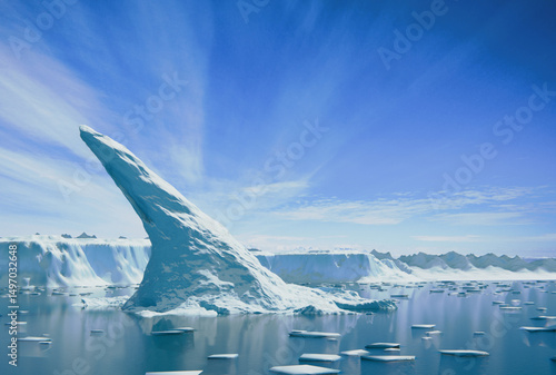 Giant Iceberg in Polar Ocean