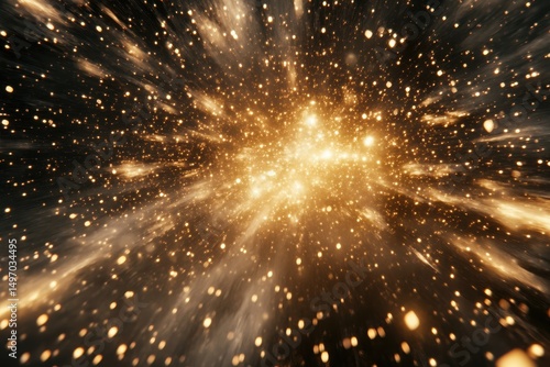 Abstract universe visuals showing glowing stars and ethereal nebulae moving through cosmic landscapes.