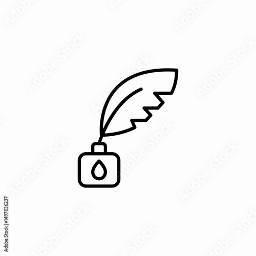 feather pen icon sign vector