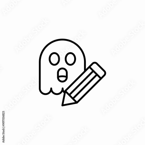 ghost writing icon sign vector